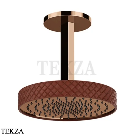 Gessi Pelle Tresse Верхняя лейка D30,5 см с потолочным кронштейном под размер, 78252-444, Red Cherry/ Copper PVD