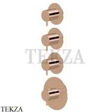 Newform XT Термостат для душа на 3 потока, внешняя часть, 67600E.M0.072, Copper satin