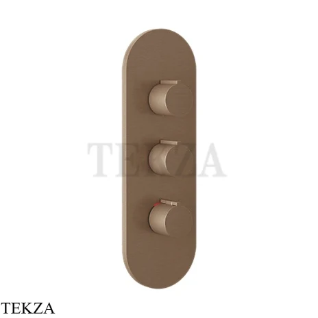 Gessi Ingranaggio-Anello Термостат для душа, 2 потока, внешняя часть 43064-708, Copper Brushed PVD
