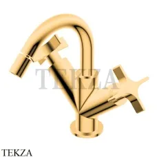 Ritmonio Diametro35 Cross Смеситель для биде, двухвентильный PR53BB202 DOR, Gold глянец