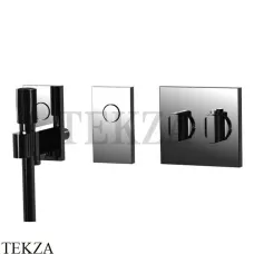 FIMA Carlo Frattini Switch Термостат для душа с лейкой на 2 потока, внешняя часть, Black chrome