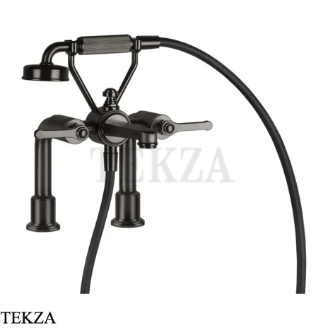 Gessi VENTI20 Смеситель для ванны на борт с гарнитуром 65115-707, Black Metal Brushed PVD