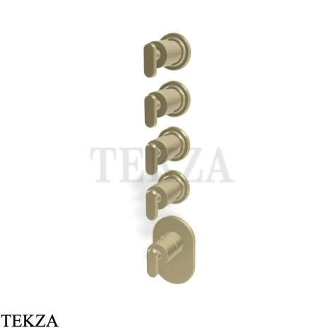 FIMA Carlo Frattini Park Line Термостат для ванны и душа, 4 потока, внешняя часть F1353X4HS, Brushed Champagne