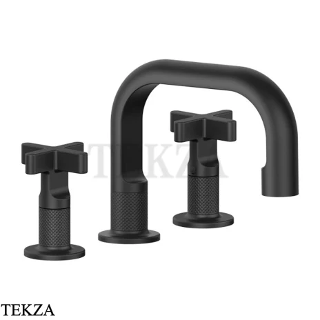 Gessi INCISO+ Смеситель для раковины на 3 отверстия, с донным клапаном 58111-299, Black XL