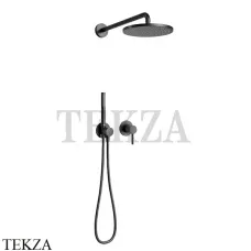 Keuco IXMO Душевой Kомплект № 3, на 2 потребителя, круг, верхний душ, 59603370001, черный матовый