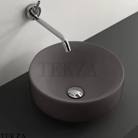 Kerasan Cento Раковина круглая накладная D35 см, без перелива, 355889, Ferro matt