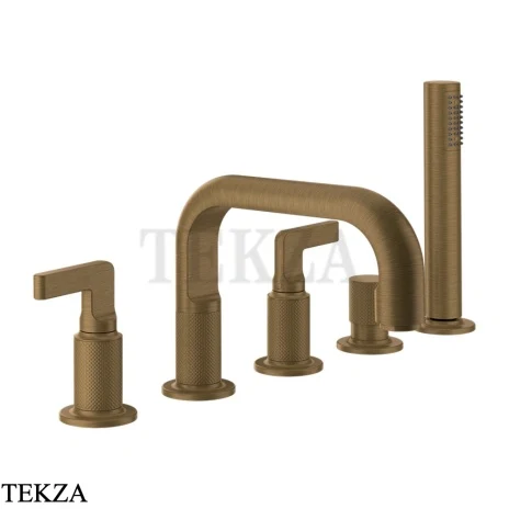 Gessi INCISO Смеситель на борт ванны с изливом, гарнитуром 58040-713, Antique Brass