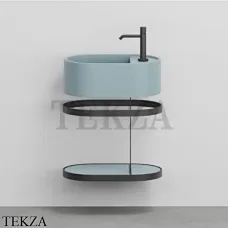 Cielo Les Petites Ovale Консоль с раковиной LPLAO46, керамическая полка, Polvere Cielo Les Petites Ovale Консоль с раковиной LPLAO46, керамическая полка, Polvere