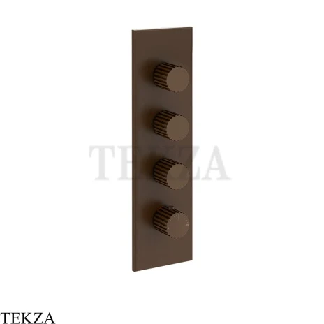 Gessi Incastri Термостат для душа 3 потока, внешняя часть 75316-845, бронза Dark Brush