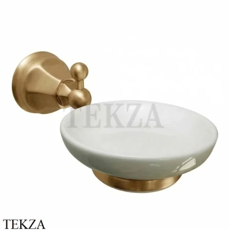 Nicolazzi Teide Мыльница настенная, керамика белая 1487OS05, Brushed brass