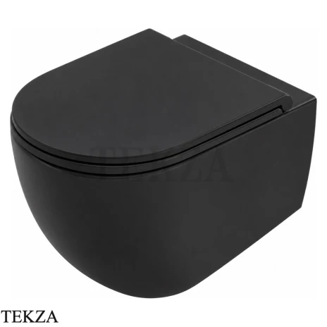 ArtCeram Vita унитаз подвесной чаша без ободка The.Reel VIV001 17 00, черный матовый