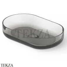 Dea Design Washbasins Раковина настольная овальная Glasstech DD9091 550 R4, Smoky Black R4