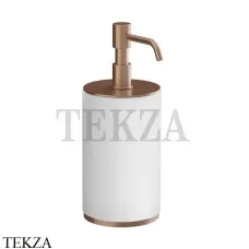 Gessi INCISO accessories Дозатор для жидкого мыла настольный, белый 66437-708, Copper Brushed