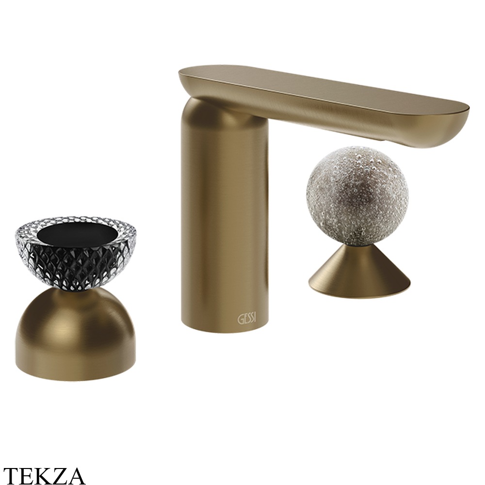 Gessi Perle Смеситель для раковины на 3 отв., без гарнитура 74768-791, бронза Deep