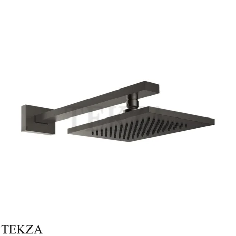 Gessi Rettangolo shower Верхний душ с кронштейном 20148-707, Black Metal Brushed PVD