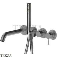 Newform X-Steel 316 Смеситель для ванны с гарнитуром, внешняя часть 69668EX.59.064, PVD Brushed gun metal