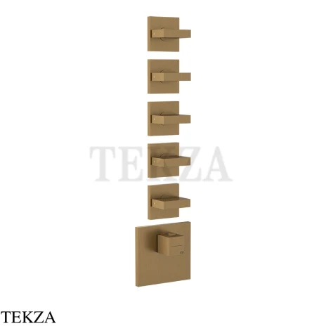 Gessi Rettangolo Wellness Термостат 5 выходов, внешняя часть 43220-791, Deep Bronze Brushed PVD