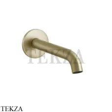 Gessi 316 FLESSA Излив для раковины настенный средней длины 54010-727, Brushed Brass Gessi 316 FLESSA Излив для раковины настенный средней длины 54010-727, Brushed Brass