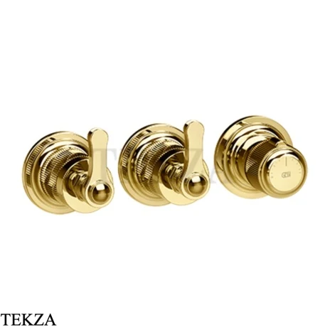 Gessi VENTI20 Термостат для душа, 2 потока, внешняя часть 65334-246, Gold PVD