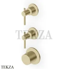 Zucchetti Helm Термостат для душа на 2 потока, внешняя часть ZHL802.XP31, английское золото brushed