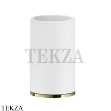 Gessi INCISO accessories Стакан настольный, композит белый 58531-710, Brass PVD