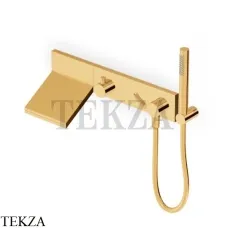 Zucchetti Pan Смеситель для ванны с гарнитуром, 3 потока, внешняя часть ZP8046.C40, золото глянец
