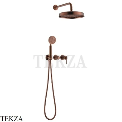 Boheme ETERNA Смеситель для душа, верхний и ручной душ 174-CB, Copper Brushed