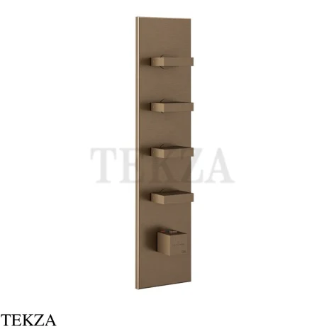 Gessi Rettangolo Wellness Термостат 4 выхода, внешняя часть 43028-761, Coffee Bronze Brushed PVD