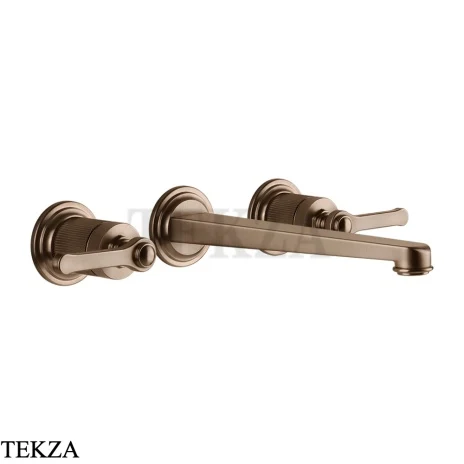 Gessi VENTI20 Смеситель для раковины на 3 отв. длинный, внешняя часть 65090-708, Copper Brushed PVD