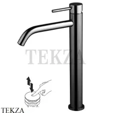 FIMA Carlo Frattini Spillo UP Смеситель для раковины, высокий XS, с донным клапаном F3031/HXSCS, Brushed black chrome