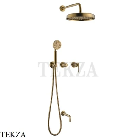 Boheme ETERNA Смеситель для душа, верхний и ручной душ, излив 174-2-BR, Bronze