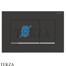 Geberit Sigma30 Клавиша смыва, защита от отпечатков пластик 115.883.14.1, черный матовый/хром глянец