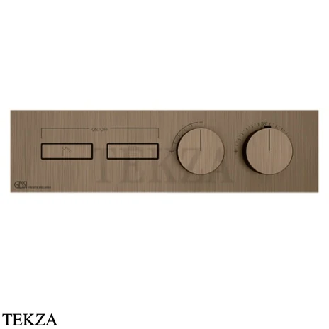 Gessi HI-FI Термостатический смеситель на 2 потока, внешняя часть 63012-761, бронза Coffee