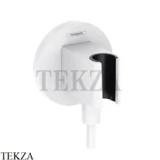 Hansgrohe FixFit S Шланговое подсоединение с держателем 26888700, белый матовый Hansgrohe FixFit S Шланговое подсоединение с держателем 26888700, белый матовый
