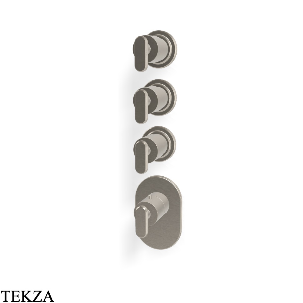 FIMA Carlo Frattini Park Line Термостат для ванны и душа, 3 потока, внешняя часть F1353X3SN, brushed nickel