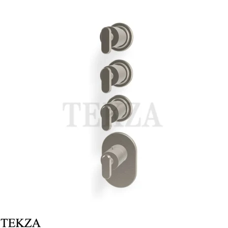 FIMA Carlo Frattini Park Line Термостат для ванны и душа, 3 потока, внешняя часть F1353X3SN, brushed nickel