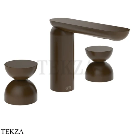 Gessi Perle Смеситель для раковины на 3 отв., без гарнитура 74996-845, бронза Dark Brush