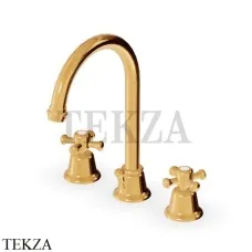 Zucchetti Delfi Смеситель для раковины с донным клапаном Z46253.8008C40, золото глянец