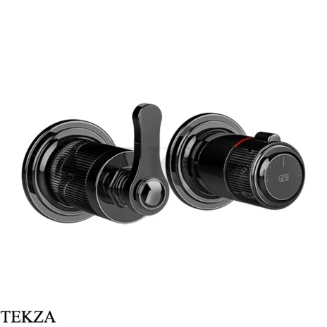 Gessi VENTI20 Термостат для душа, 3 потока, внешняя часть 65237-706, Black Metal PVD