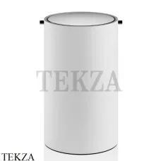 Decor Walther Stone White BEMD Напольное ведро для мусора с вращающейся крышкой 0971154, белый матовый-хром глянец
