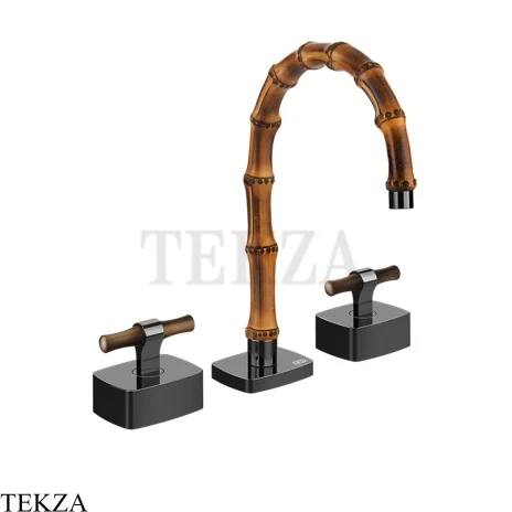 Gessi Jacqueline Смеситель для раковины на 3 отв., без донного клапана 77213-706, black хром глянец