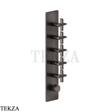 Gessi INCISO WELLNESS Термостат 5 выходов, внешняя часть 58230-707, Black Metal Brushed PVD
