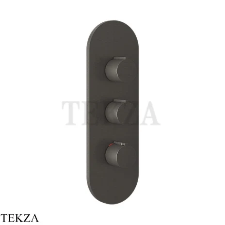 Gessi Ingranaggio-Anello Термостат для душа, 2 потока, внешняя часть 43064-707, Black Metal Brushed PVD