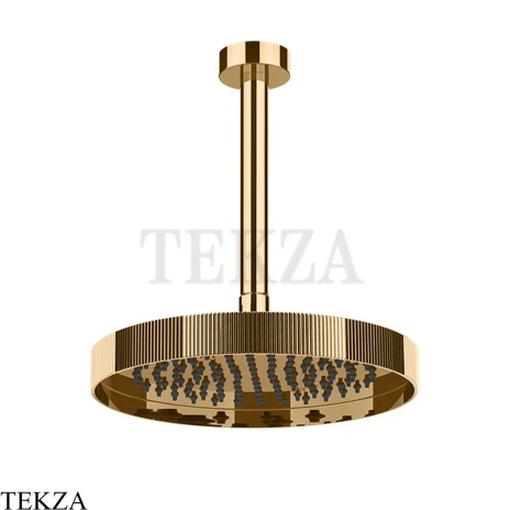 Gessi Incastri RIGATO Верхняя лейка D25 с потолочным кронштейном 63750-735, бронза глянец