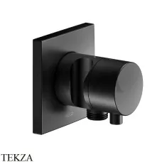 Keuco IXMO Comfort Вентиль переключатель на 2 потока, с выводом и держателем, квадрат, внешняя часть 59556371202, черный матовый