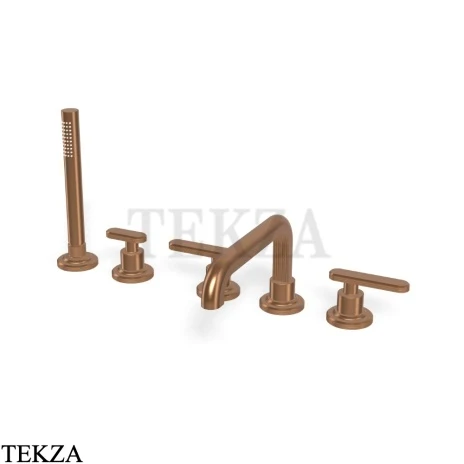 FIMA Carlo Frattini Park Line Смеситель для ванны на борт с гарнитуром F1324ZS, Brushed Amber Bronze