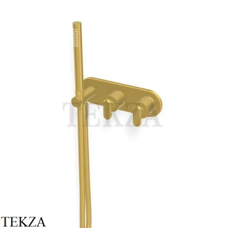 FIMA Carlo Frattini Park Line Термостат для душа, с гарнитуром, внешняя часть F1319WX3OS, Brushed gold