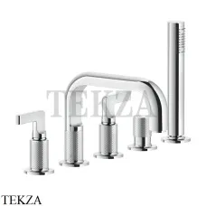 Gessi INCISO Смеситель на борт ванны с изливом, гарнитуром 58040-031, хром глянец