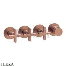 Gessi INCISO SHOWER Термостатический смеситель, 3 потока, внешняя часть 58436-030, Copper глянец