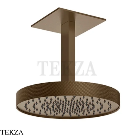 Gessi Inverso Diamantato Верхняя лейка с кронштейном D30 см 63472-761, Coffee Bronze Brushed PVD